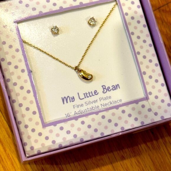 Mother daughter gold jellybean necklace set - Picture 1 of 2